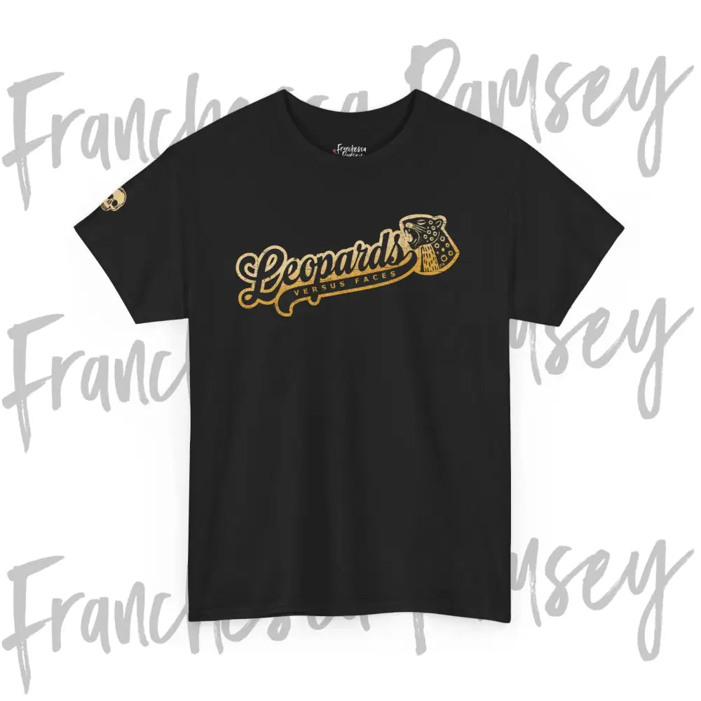 ’Leopards vs Faces’ Golden Game Day Tee Black / S T-Shirt