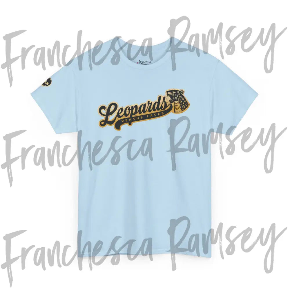 ’Leopards vs Faces’ Golden Game Day Tee Light Blue / S T-Shirt