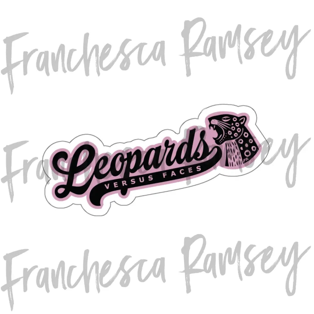 ’Leopards vs Faces’ vinyl car sticker | Sorbet White / Die-Cut / 6’’ × 6’’ Paper products