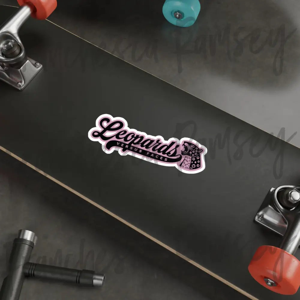 ’Leopards vs Faces’ vinyl car sticker | Sorbet White / Die-Cut / 6’’ × 6’’ Paper products