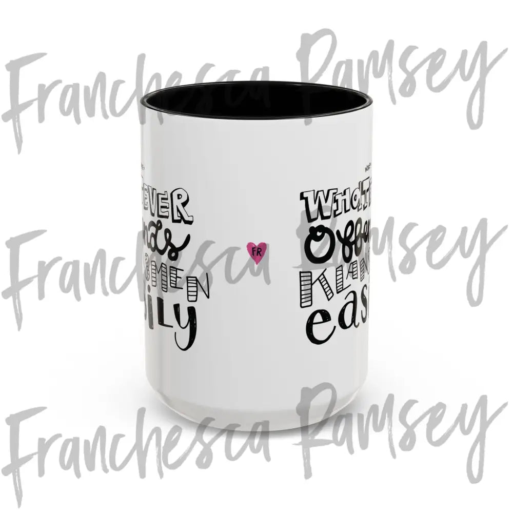 ’Stay W.O.K.E.’ color block mug 15oz / Black Mug