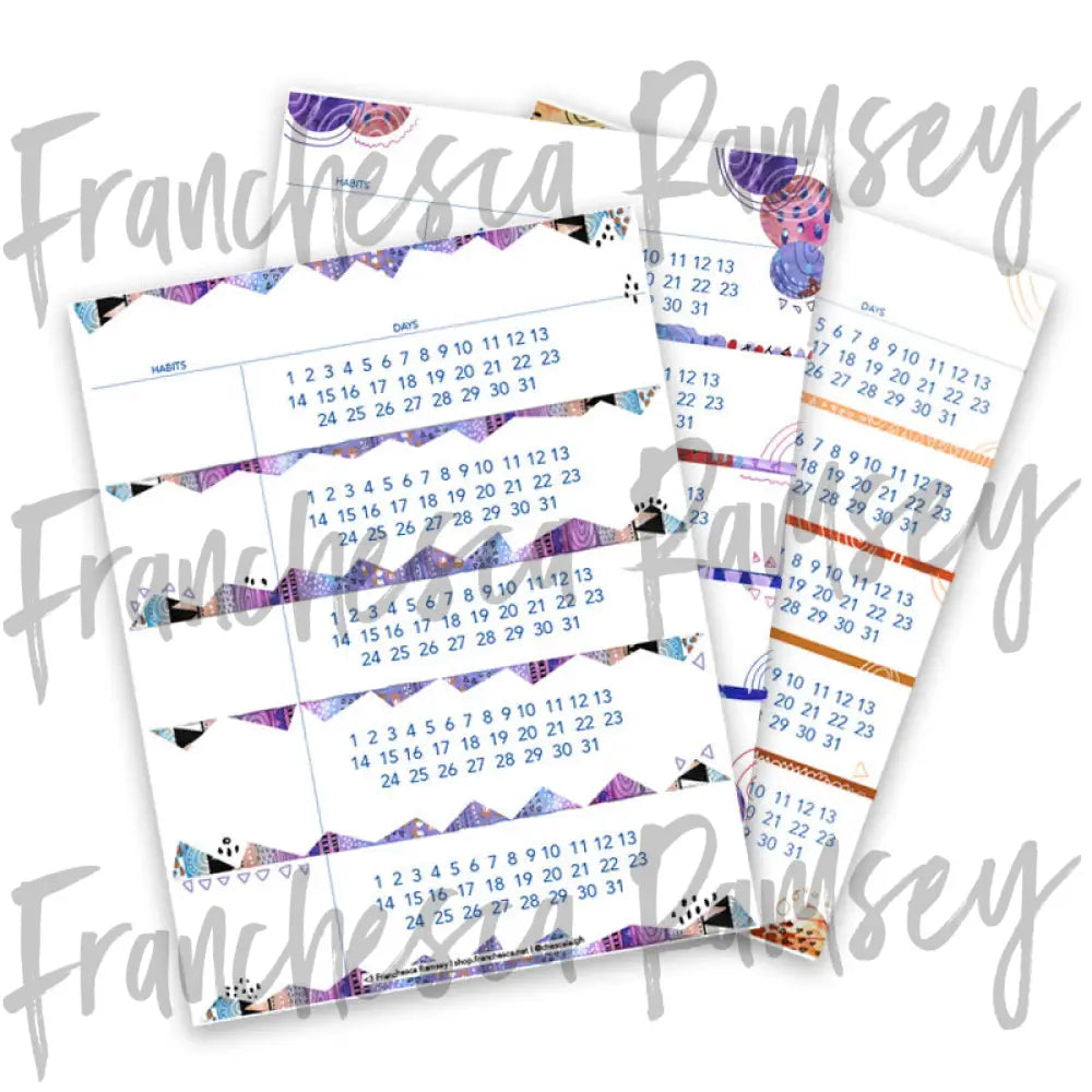 Habit Trackers (Set Of 12)