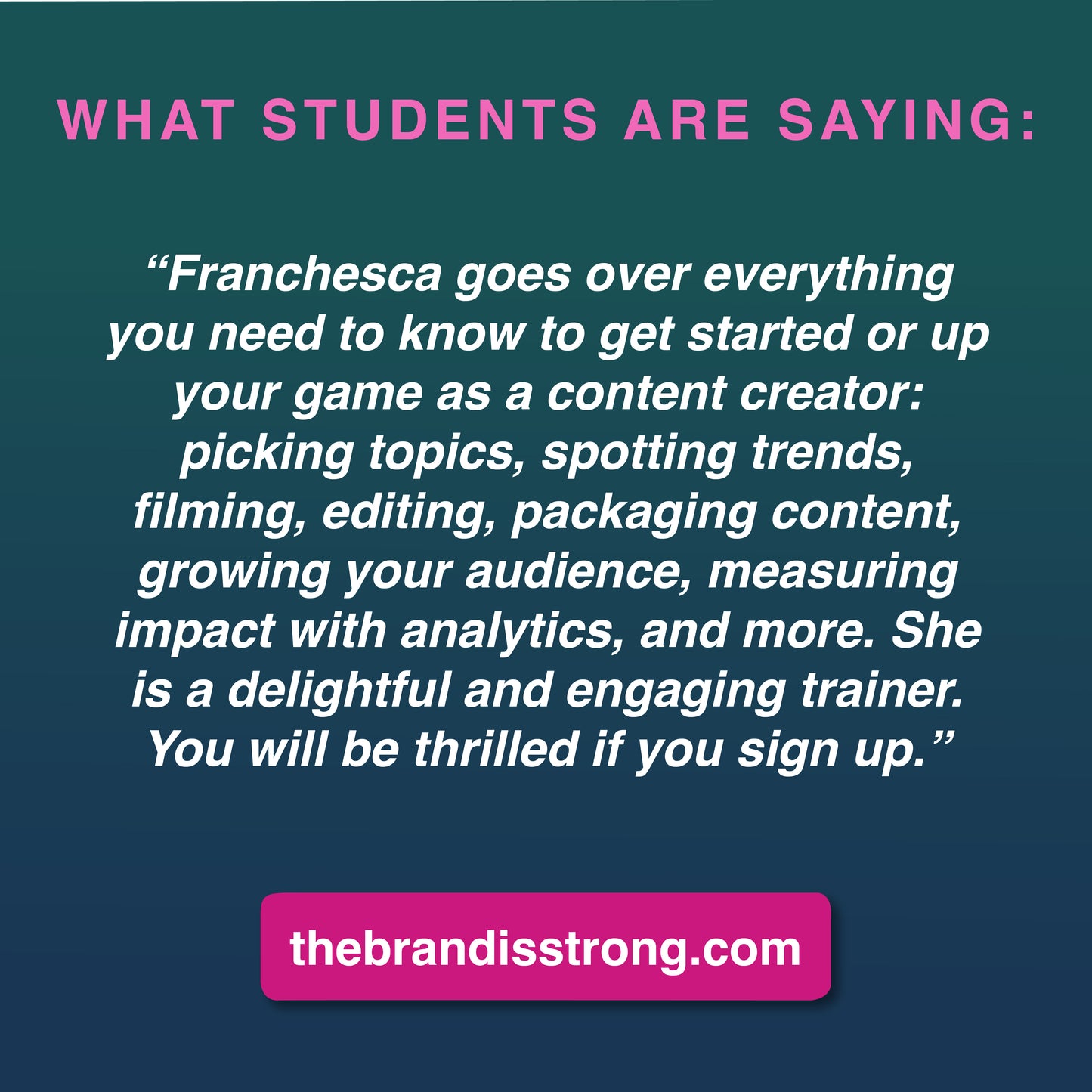 THE BRAND IS STRONG: A Content Creator Masterclass [VIDEO REPLAY]
