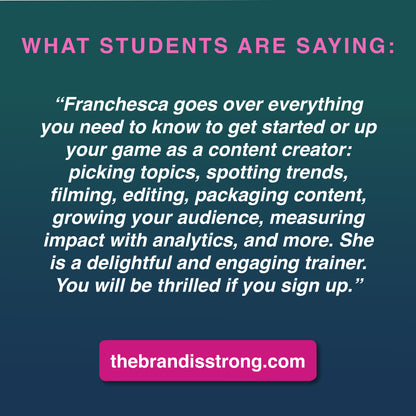 THE BRAND IS STRONG: A Content Creator Masterclass [VIDEO REPLAY]