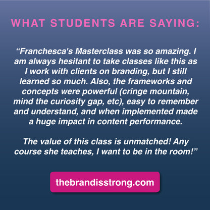 THE BRAND IS STRONG: A Content Creator Masterclass [VIDEO REPLAY]