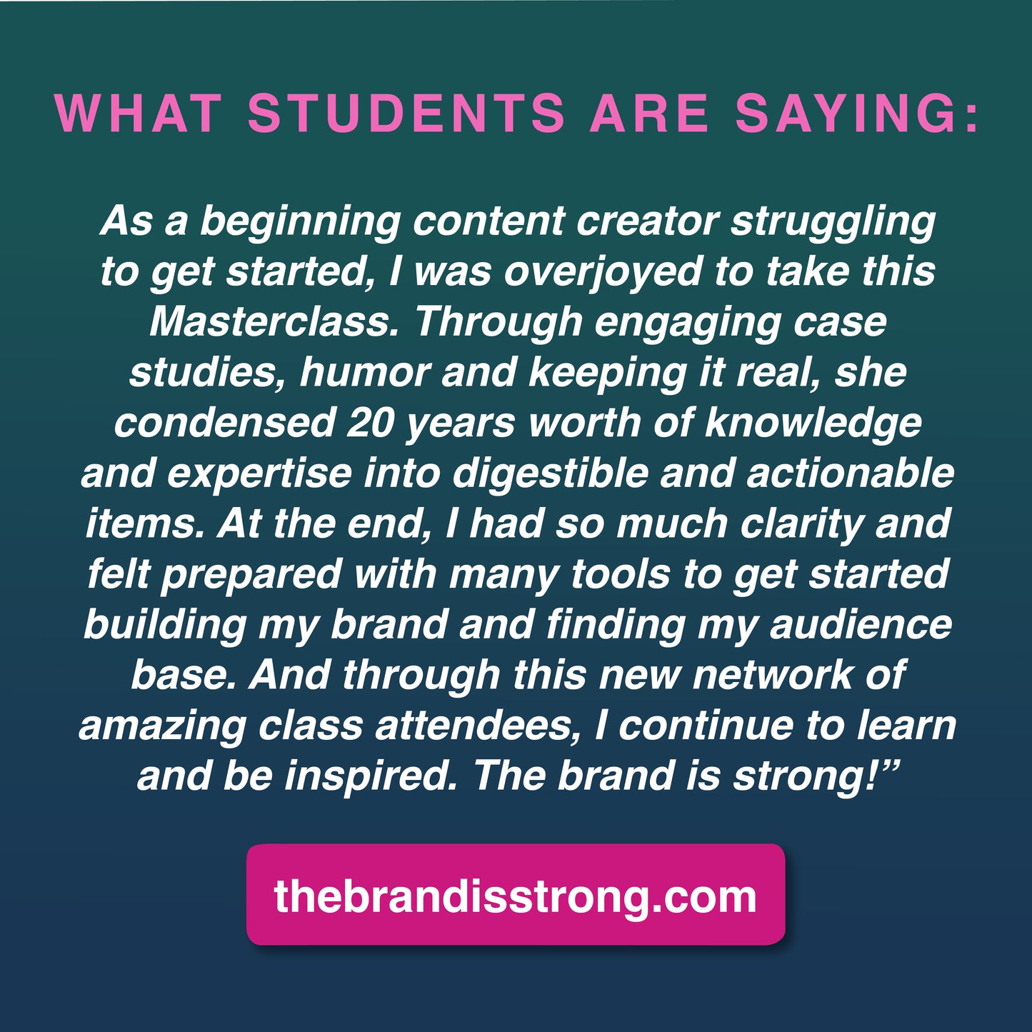 THE BRAND IS STRONG: A Content Creator Masterclass [VIDEO REPLAY]
