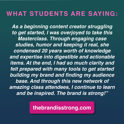 THE BRAND IS STRONG: A Content Creator Masterclass [VIDEO REPLAY]